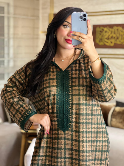 jalaba Longue Élégante à Carreaux